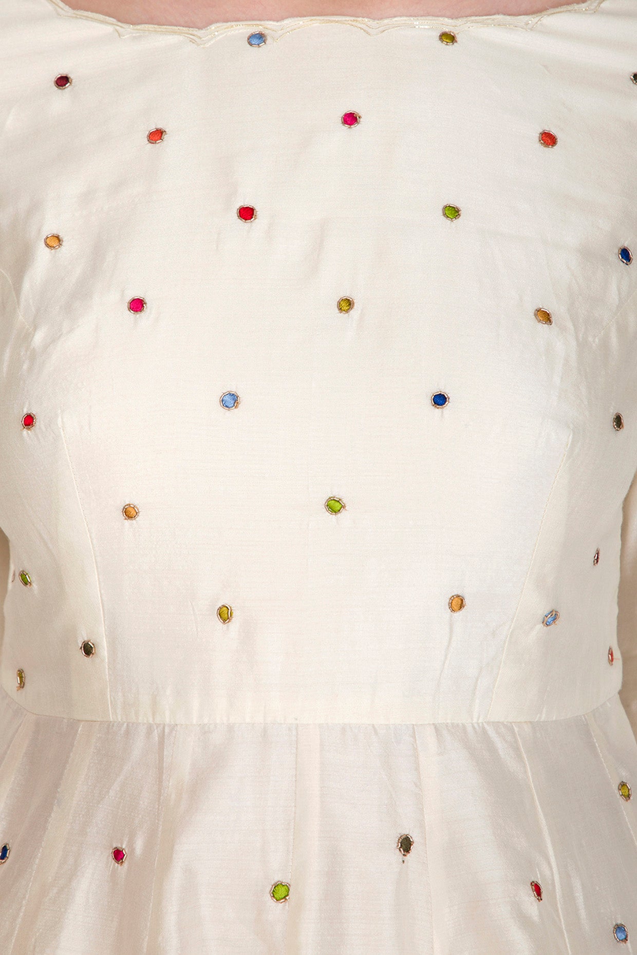 Polka Dotted Kurta With Dhoti Pant