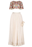 Ivory Lehenga with Multicoloured Embroidered Blouse and Dupatta