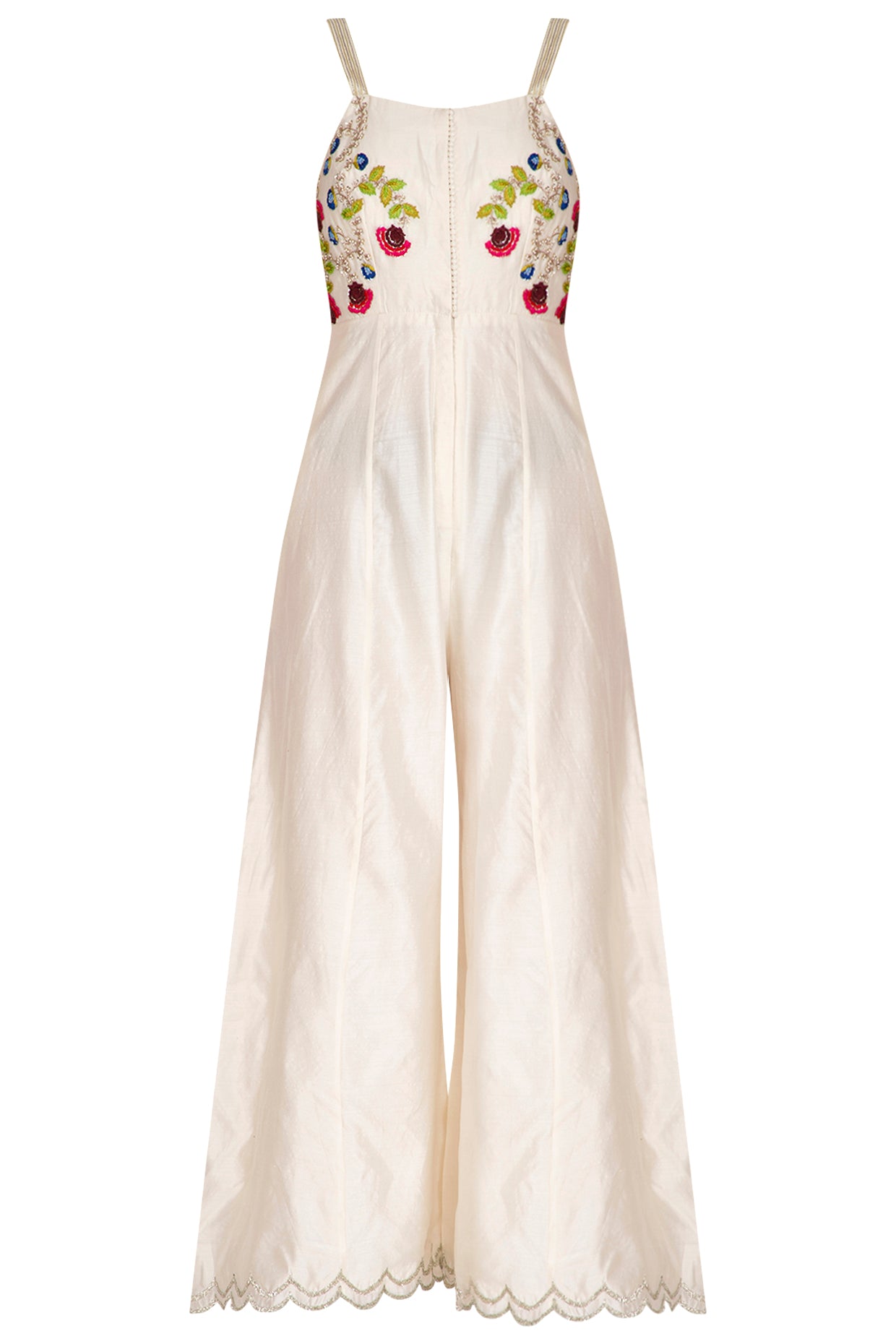 Ivory Embroidered Jumpsuit