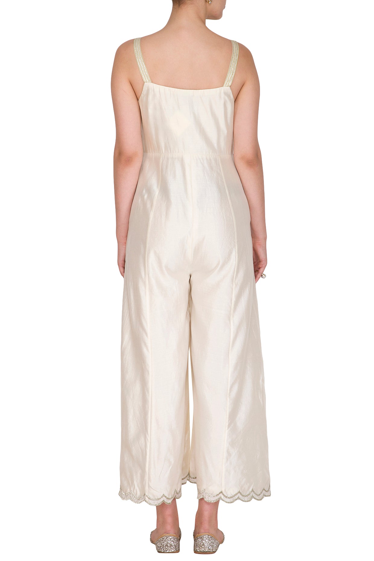 Ivory Embroidered Jumpsuit