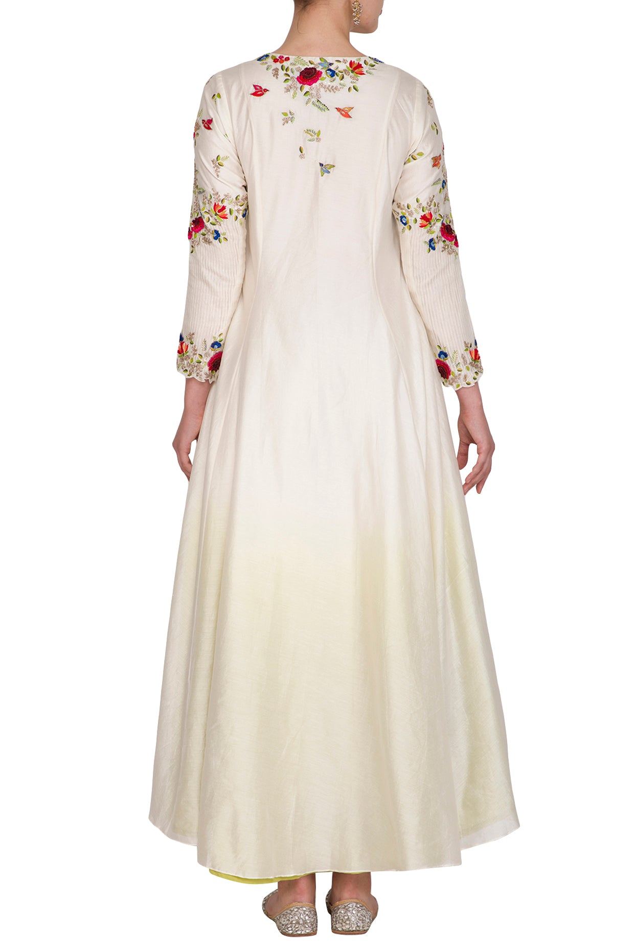 Ivory Ombre Dyed Embroidered Plazo Set