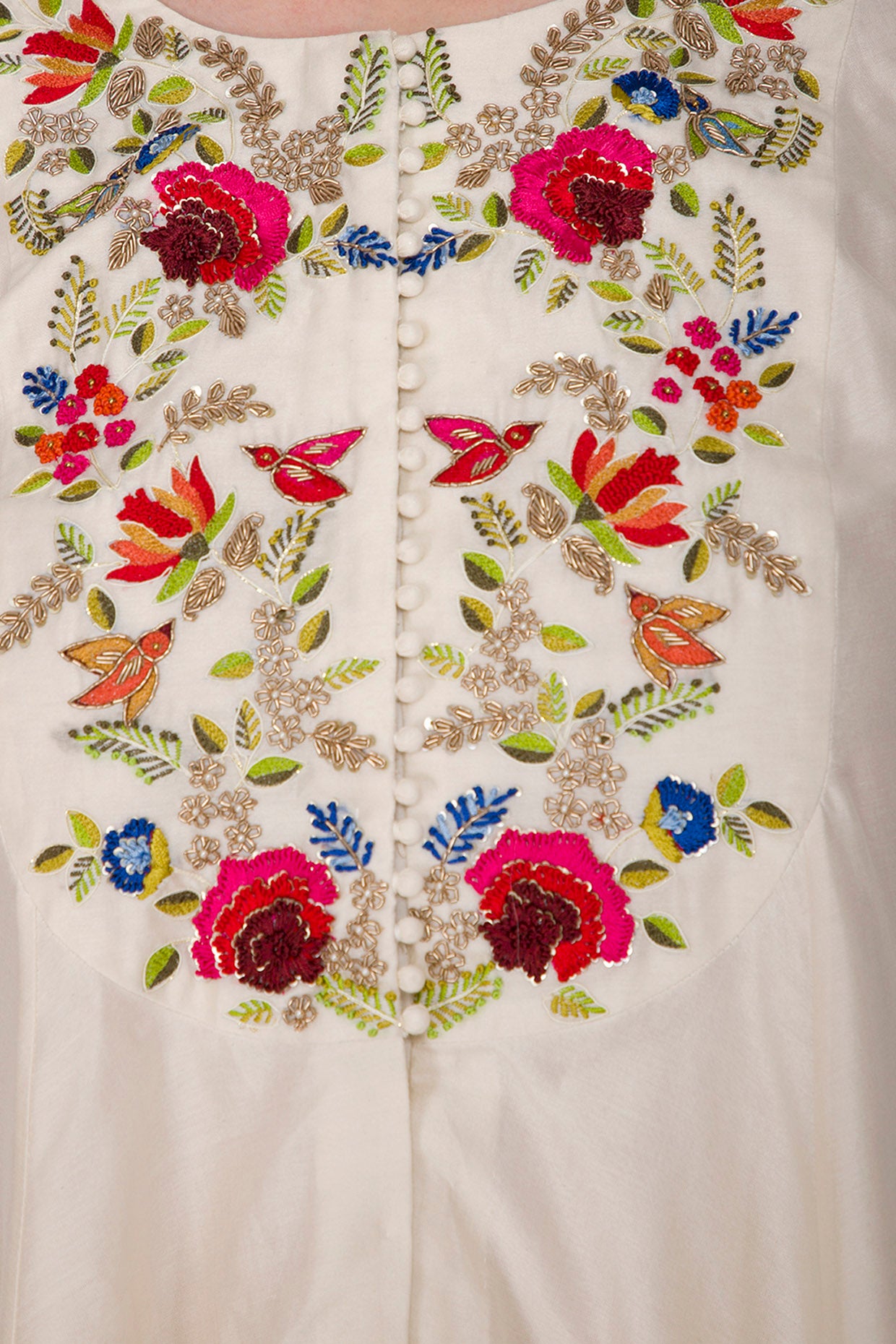 Ivory Ombre Dyed Embroidered Plazo Set