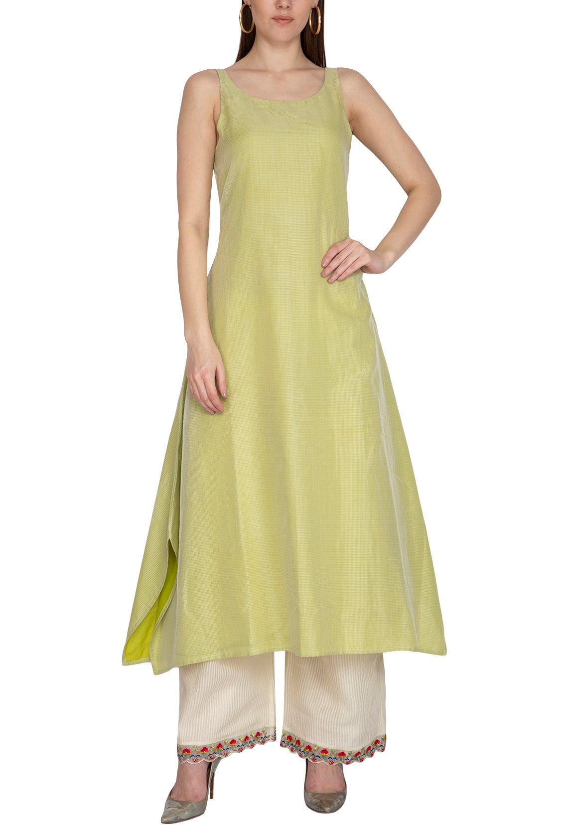 Ivory Multi-Colored Embroidered Kurta Set