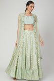 mint green lehenga