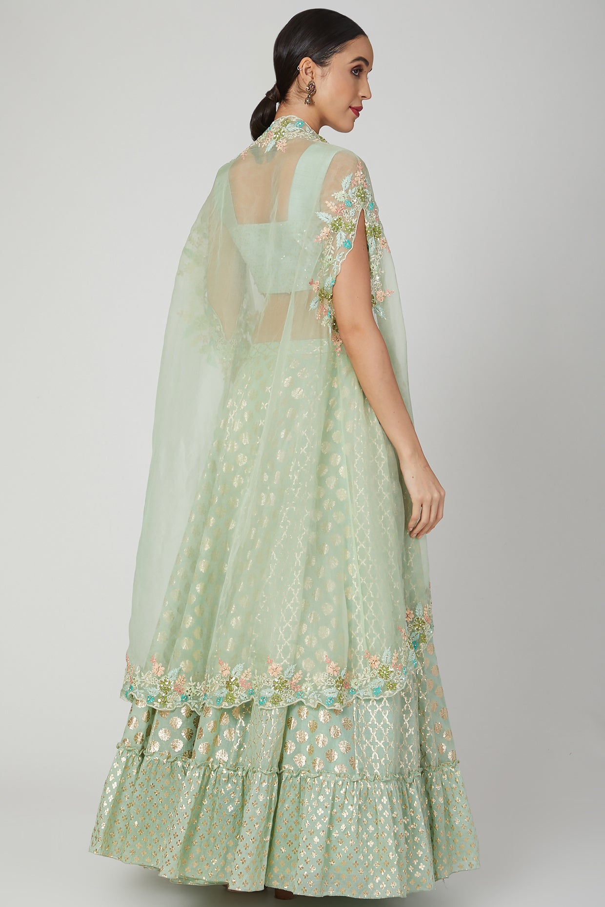 mint green lehenga