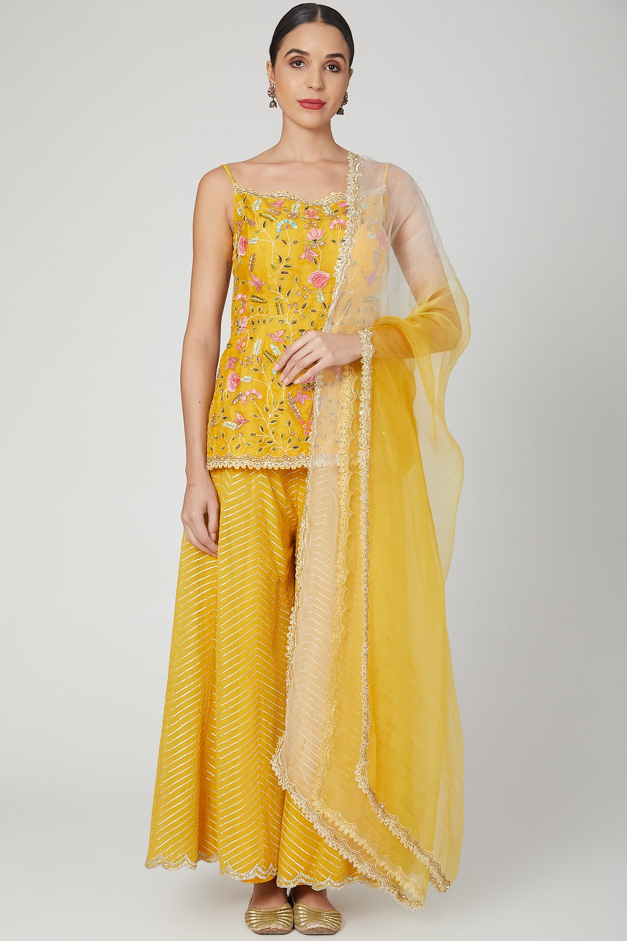 yellow sharara dress
