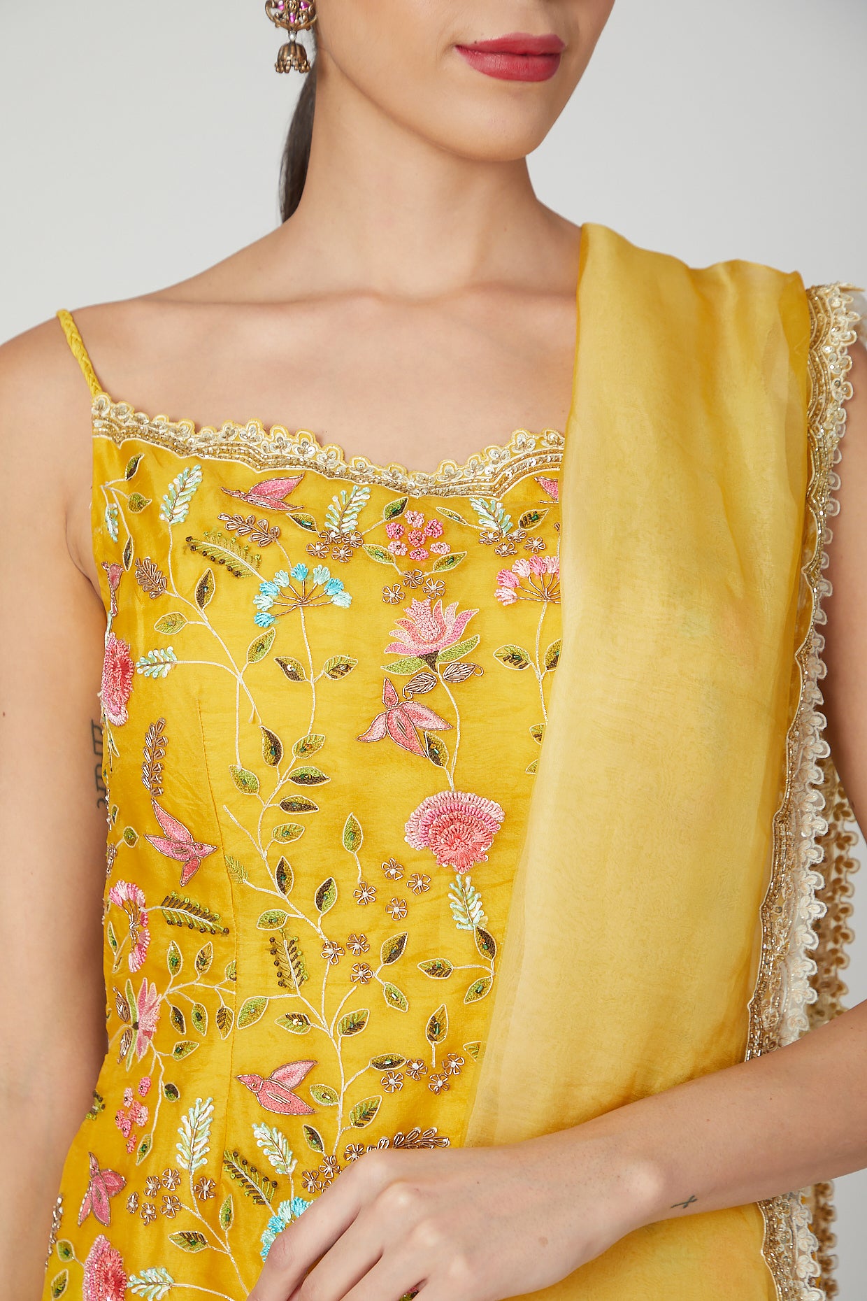 sharara dress with embroidery