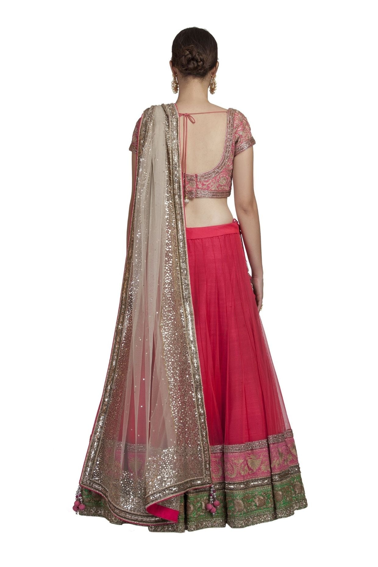 Pink Embroidered Lehenga