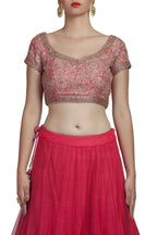 Pink Embroidered Silk Lehenga Choli
