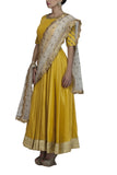 Yellow Anarkali Suit With Embroidery