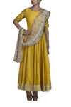 Yellow Anarkali Suit With Embroidery